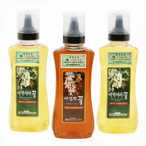 [꽃꿀100%] 튜브꿀 세트 (500g x 3개) 아카시아꿀 야생화꿀 밤꿀