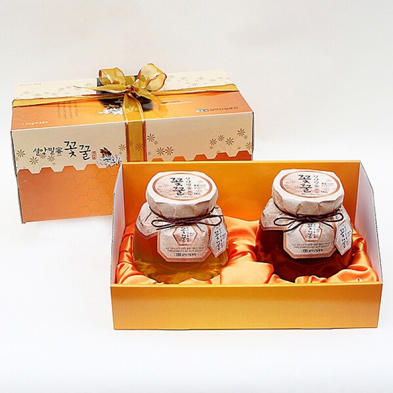 농업회사법인 설악산허니팜(주),[꽃꿀100%] 꿀단지선물세트(1kgx2) 아카시아꿀 야생화꿀 밤꿀